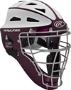 Rawlings VELO Softball Protective Hockey Style Catcher's Helmet Youth Maroon/White