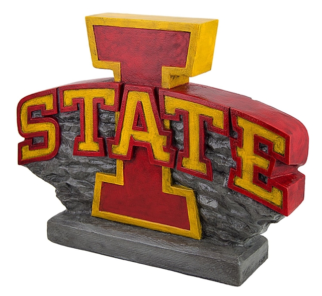 Iowa State Cyclones Power I Logo Painted Stone Mascot  
