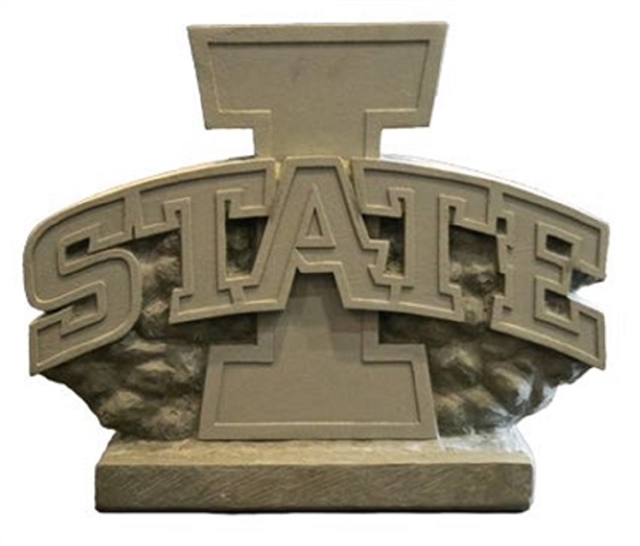 Iowa State Cyclones Power I Logo Vintage Finish Stone Mascot  