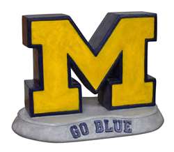 Michigan Wolverines Block M Painted Stone Mascot  