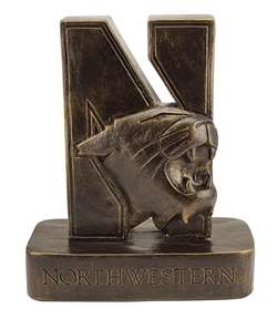 Northwestern Wildcats N-Cat Bronze Finish Stone Mascot  