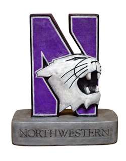 Northwestern Wildcats N-Cat Painted Stone Mascot  