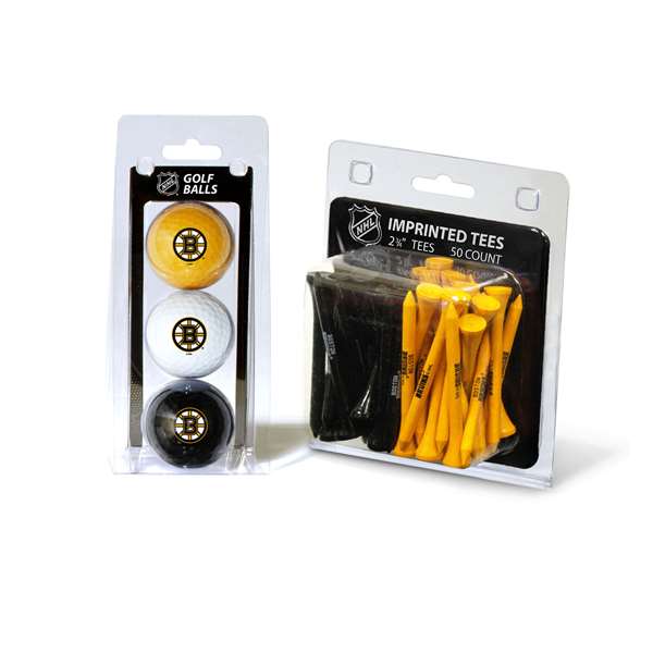 Boston Bruins 3 Ball Pack and 50 Tee Pack  