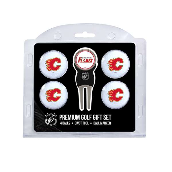 Calgary Flames Golf 4 Ball Gift Set 13306   