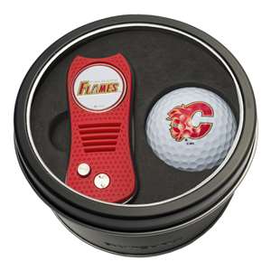 Calgary Flames Golf Tin Set - Switchblade, Golf Ball   
