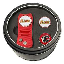 Calgary Flames Golf Tin Set - Switchblade, 2 Markers 13359   