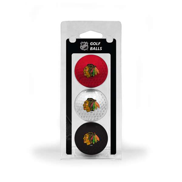 Chicago Blackhawks Golf 3 Ball Pack 13505   