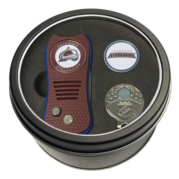 Colorado Avalanche Golf Tin Set - Switchblade, Cap Clip, Marker 13657   