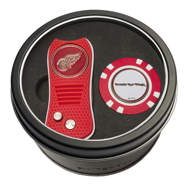 Detroit Red Wings Golf Tin Set - Switchblade, Golf Chip   