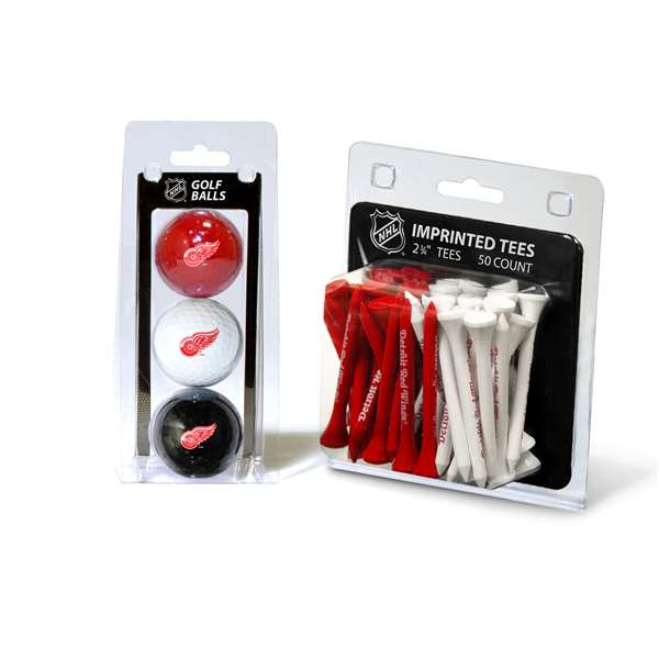 Detroit Red Wings  3 Golf Balls And 50 Golf Tees