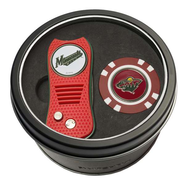 Minnesota Wild Golf Tin Set - Switchblade, Golf Chip   