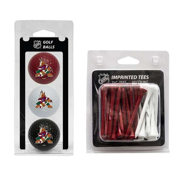 Arizona Coyotes  3 Golf Balls And 50 Golf Tees