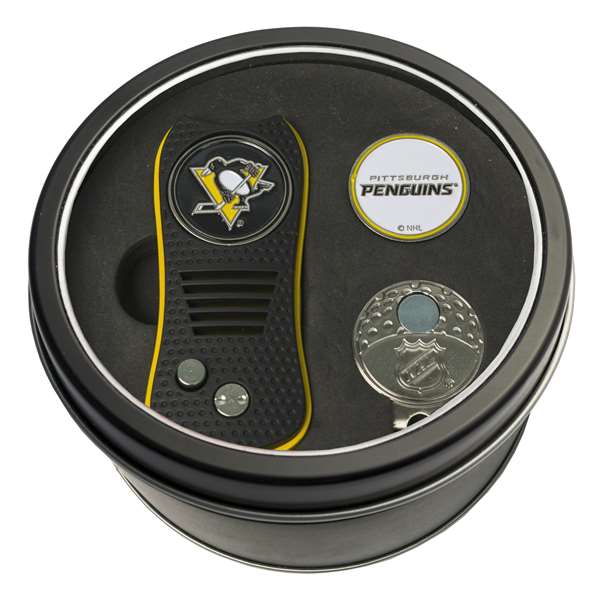 Pittsburgh Penguins Golf Tin Set - Switchblade, Cap Clip, Marker 15257   