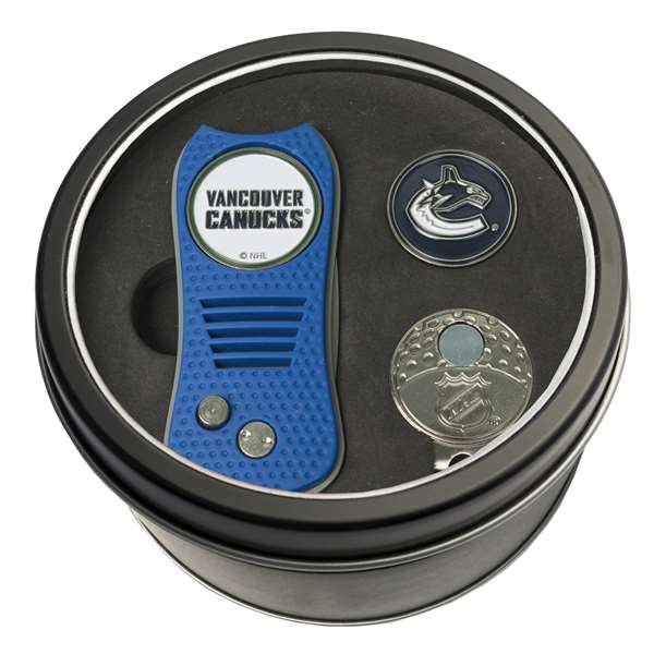 Vancouver Canucks Golf Tin Set - Switchblade, Cap Clip, Marker 15757   