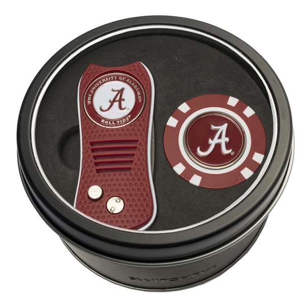 Alabama Crimson Tide Golf Tin Set - Switchblade, Golf Chip   