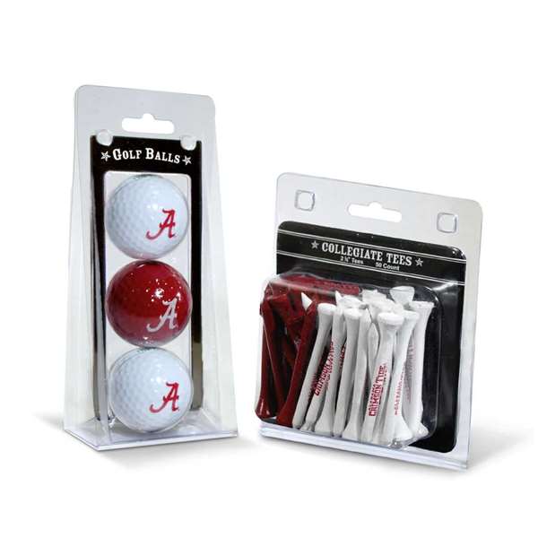 Alabama Crimson Tide  3 Golf Balls And 50 Golf Tees