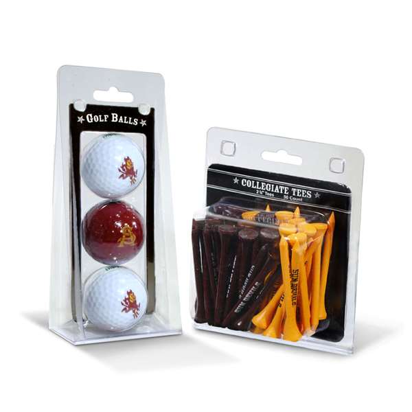 Arizona State Sun Devils  3 Golf Balls And 50 Golf Tees