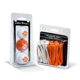 Clemson Tigers  3 Golf Balls And 50 Golf Tees