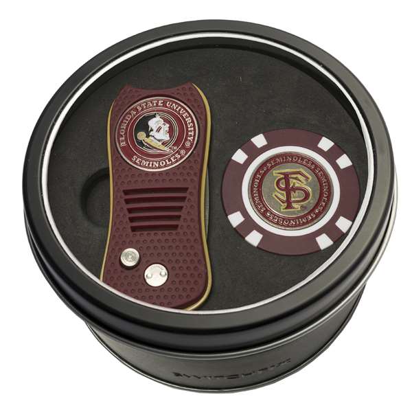 Florida State University Seminoles Golf Tin Set - Switchblade, Golf Chip   