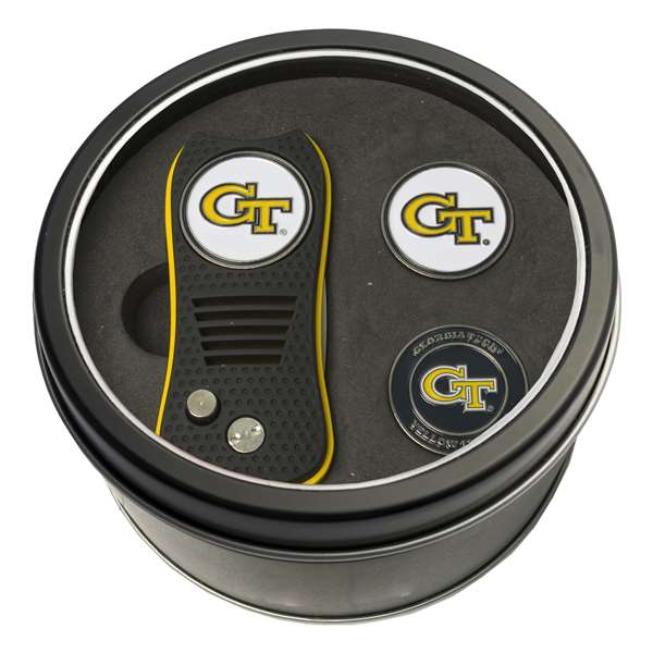 Georgia Tech Yellow Jackets Golf Tin Set - Switchblade, 2 Markers 21259   