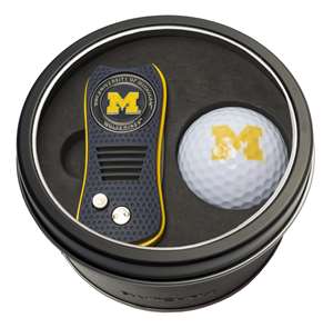 Michigan Wolverines Golf Tin Set - Switchblade, Golf Ball   