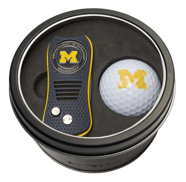 Michigan Wolverines Golf Tin Set - Switchblade, Golf Ball   