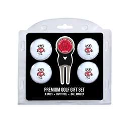 Wisconsin Badgers Golf 4 Ball Gift Set 23906   