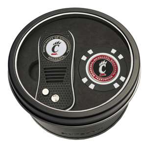 Cincinnati Bearcats Golf Tin Set - Switchblade, Golf Chip   