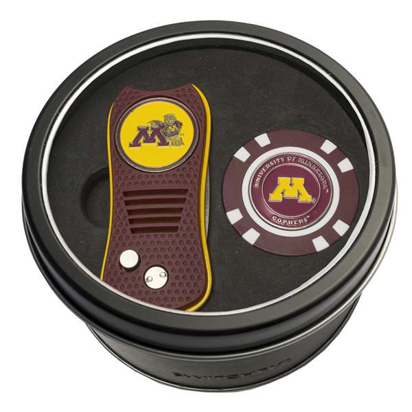 Minnesota Golden Gophers Golf Tin Set - Switchblade, Golf Chip   