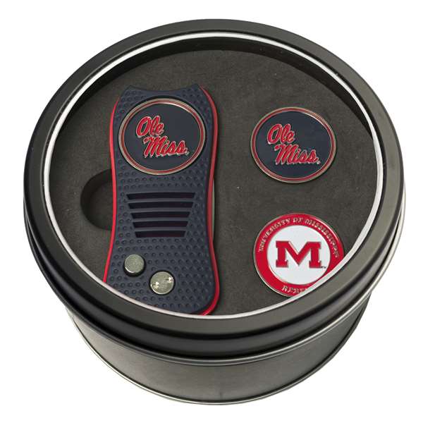 Mississippi Ole Miss Rebels Golf Tin Set - Switchblade, 2 Markers 24759   