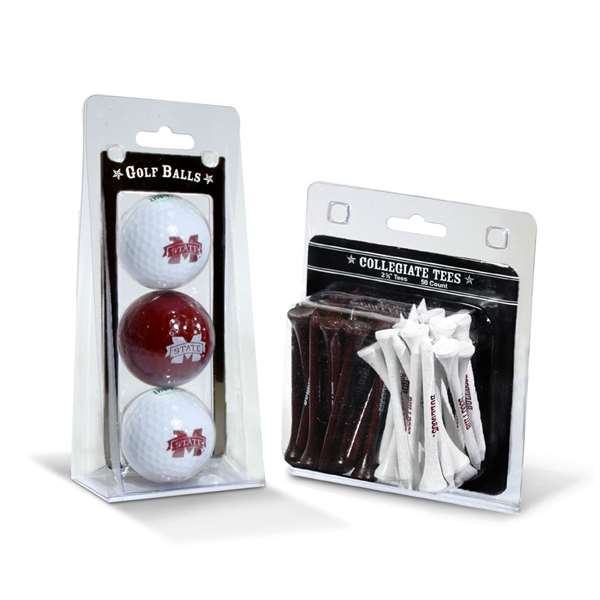 Mississippi State Bulldogs 3 Ball Pack and 50 Tee Pack  