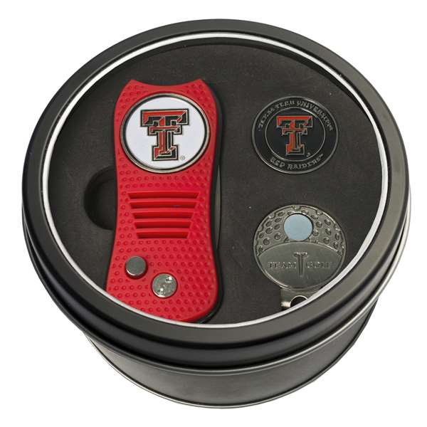 Texas Tech Red Raiders Golf Tin Set - Switchblade, Cap Clip, Marker 25157   