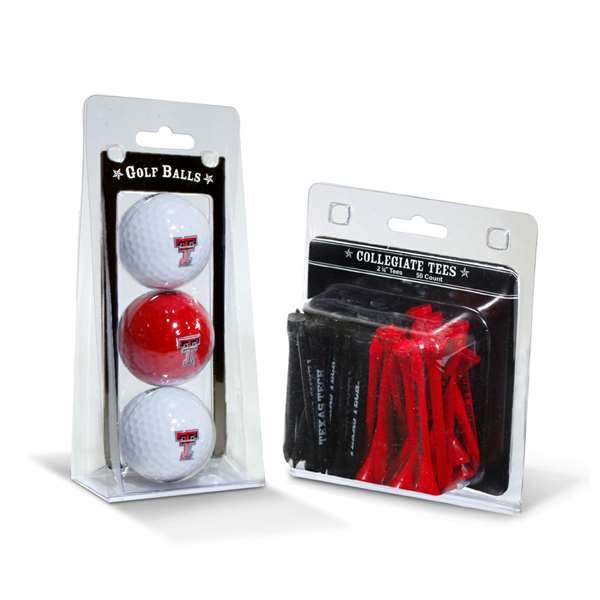 Texas Tech R Raiders 3 Ball Pack and 50 Tee Pack  