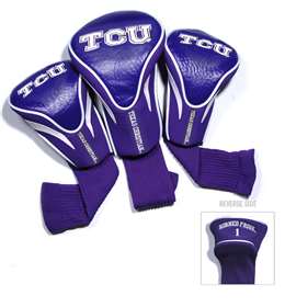 TCU Texas Christian University Horned Frogs Golf 3 Pack Contour Headcover 25394   