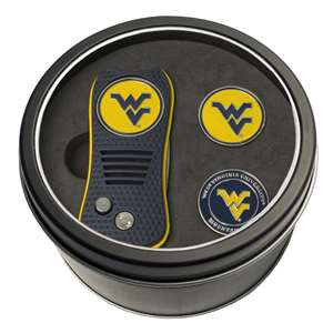 West Virginia Mountaineers Golf Tin Set - Switchblade, 2 Markers 25659   