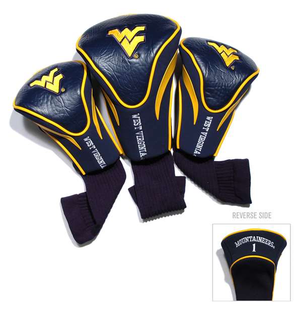 West Virginia Mountaineers Golf 3 Pack Contour Headcover 25694   