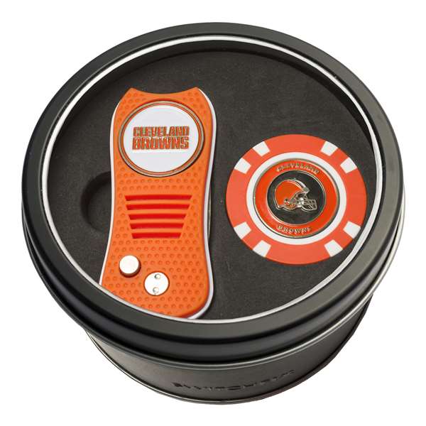 Cleveland Browns Golf Tin Set - Switchblade, Golf Chip   