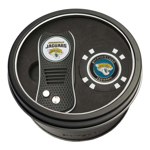 Jacksonville Jaguars Golf Tin Set - Switchblade, Golf Chip   