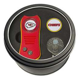 Kansas City Chiefs Golf Tin Set - Switchblade, Cap Clip, Marker 31457   