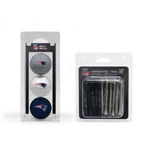New England Patriots 3 Ball Pack and 50 Tee Pack  