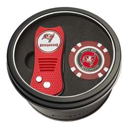 Tampa Bay Buccaneers Golf Tin Set - Switchblade, Golf Chip   