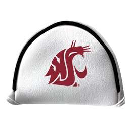 Washington State Cougars Putter Cover - Mallet (White) - Printed Dark Red