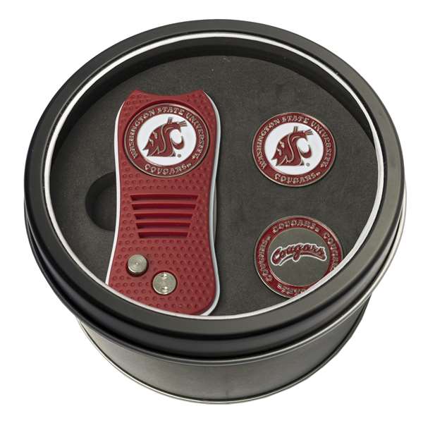 Washington State University Cougars Golf Tin Set - Switchblade, 2 Markers 46259   