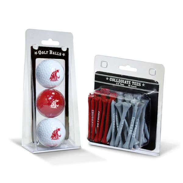 Washington State Cougars 3 Ball Pack and 50 Tee Pack  