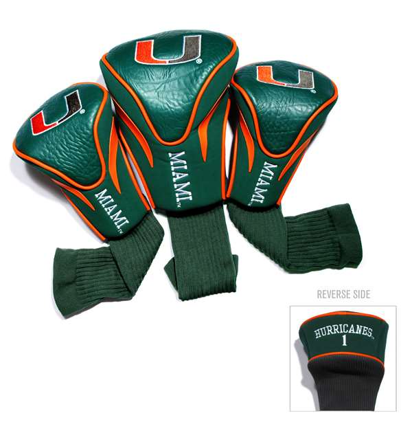 Miami Hurricanes Golf 3 Pack Contour Headcover 47194   