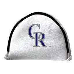 Colorado Rockies Putter Cover - Mallet (White) - Printed Black