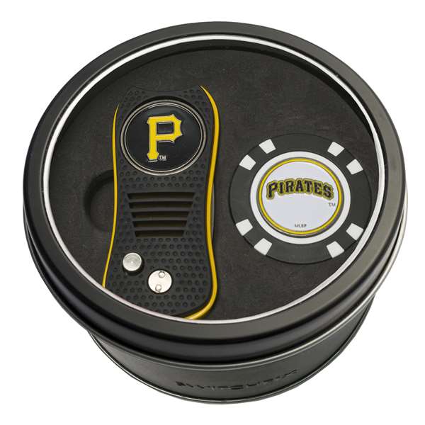 Pittsburgh Pirates Golf Tin Set - Switchblade, Golf Chip   