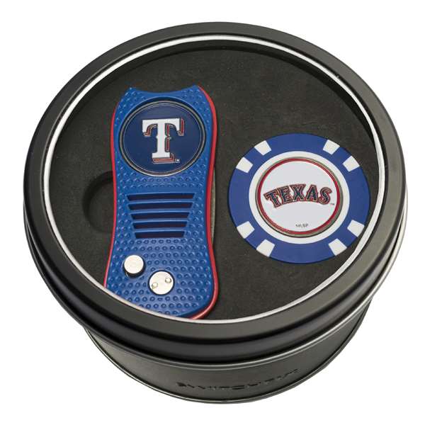Texas Rangers Golf Tin Set - Switchblade, Golf Chip   