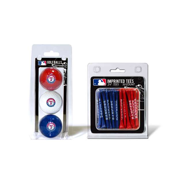 Texas Rangers  3 Golf Balls And 50 Golf Tees