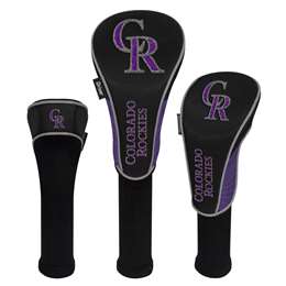 Colorado Rockies Golf Club Headcover Set of 3 (Driver,Fairway,Hybrid) 